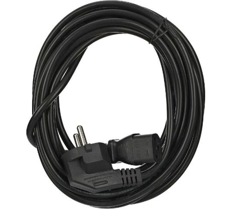 Кабель компьютер-розетка VCOM 220V, угловая евровилка, VDE 3G*0,5mm2 CE021-CU0.5-5M