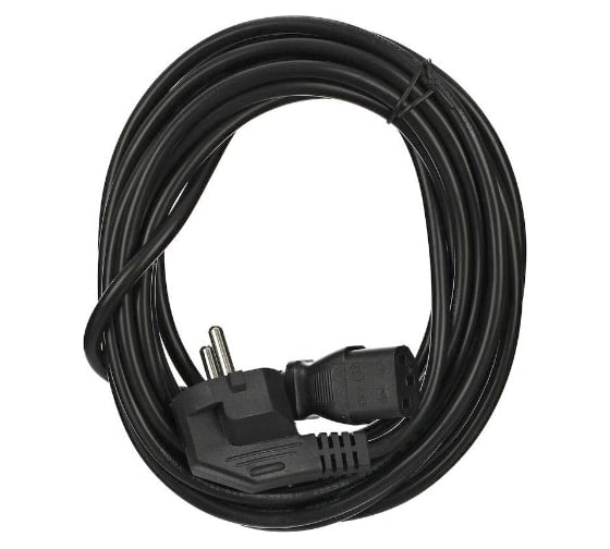 Кабель компьютер-розетка VCOM 220V, угловая евровилка, VDE 3G*0,5mm2 CE021-CU0.5-5M 1