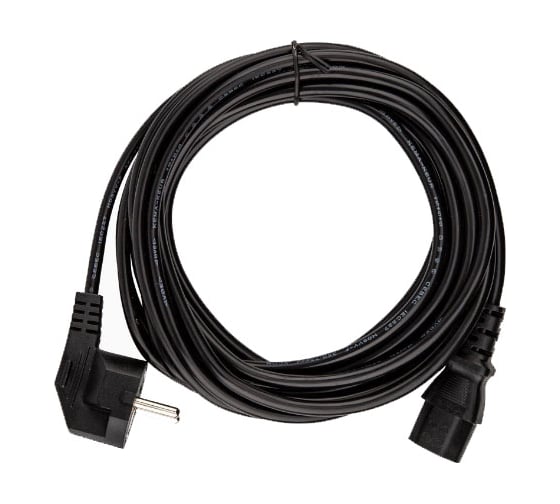 Кабель компьютер-розетка VCOM 220V, угловая евровилка, VDE 3G*0,75mm2 CE021-CU0.75-5M 1
