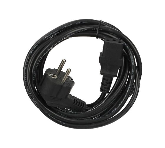 Кабель компьютер-розетка VCOM 220V, угловая евровилка, VDE 3G*0,5mm2 CE021-CU0.5-3M