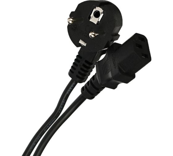 Кабель компьютер-розетка VCOM 220V, угловая евровилка, VDE 3G*0,5mm2 CE021-CU0.5-3M