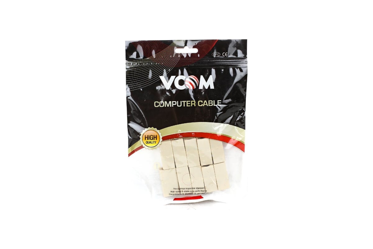 Проходной модуль RJ-45 - RJ-45 VCOM VTE7713 категория 5e, 10 шт. в ...