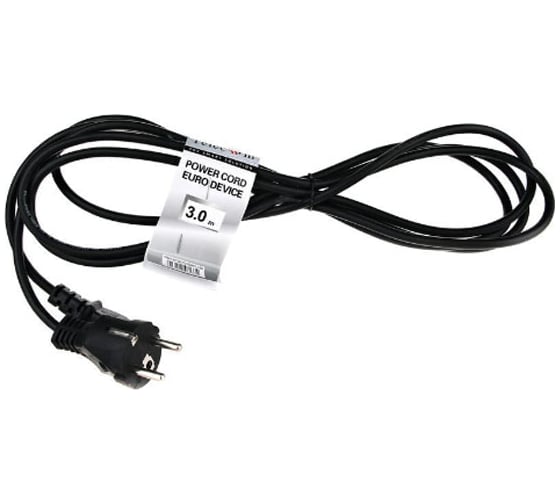 Кабель компьютер-розетка Telecom 220V 3.0м, европейский стандарт TP021-3.0-BK
