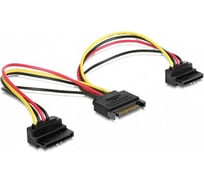 Кабель питания SATA Cablexpert 15pin /2x15pin на 2 SATA устройства, 15см, угловые разъемы CC-SATAM2F-02 16206456