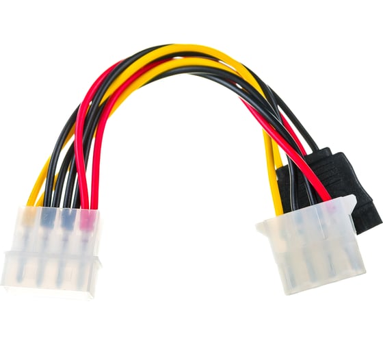 Кабель питания SATA Cablexpert molex 4pin/molex4pin+sata 15pin, 15см, на 2 устройства CC-SATA-PSY2