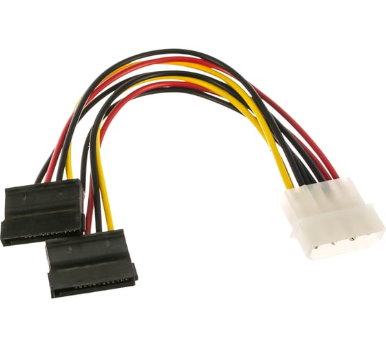 Кабель питания Cablexpert SATA molex 4pin/2xsata 15pin, на 2 устройства, 15см, пакет CC-SATA-PSY