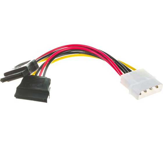 Кабель питания Cablexpert SATA molex 4pin/2xsata 15pin, на 2 устройства, 15см, пакет CC-SATA-PSY