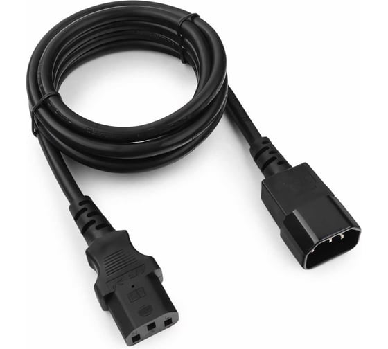 Кабель питания Cablexpert системный блок-монитор, C13-C14, 1.8м, 3x1кв.мм., черный PC-189-1-1.8M 1