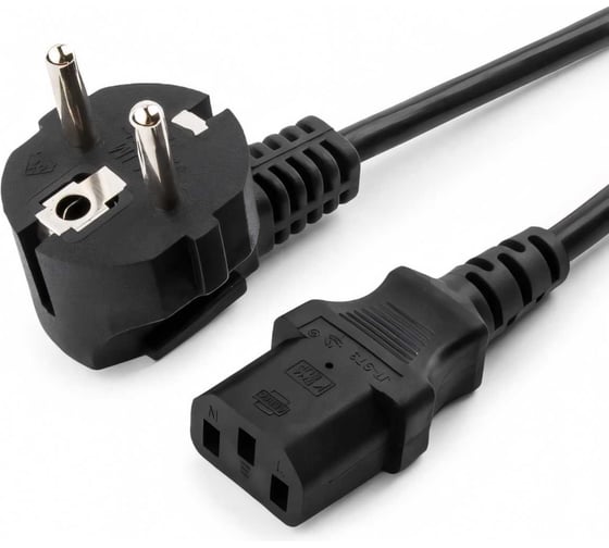 Кабель питания Cablexpert Schuko-C13, VDE, 3х0.75мм2, 10А, с заземлением, 10м, черный, пакет PC-186-VDE-10M