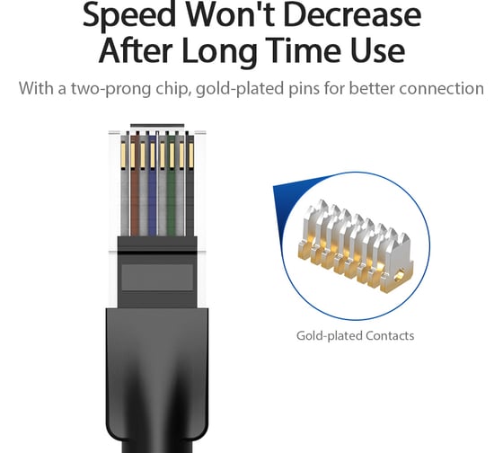 Патч-корд прямой VENTION UTP cat.6 RJ45 - 8м. Черный IBEBK