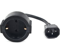Кабель питания Cablexpert, 15 см, C14 - евророзетка, PC-SFC14M-01
