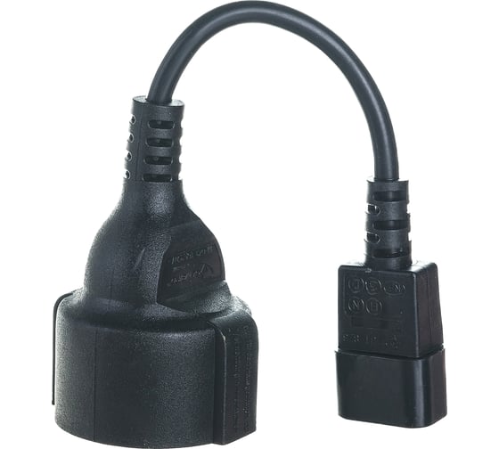 Кабель питания Cablexpert, 15 см, C14 - евророзетка, PC-SFC14M-01