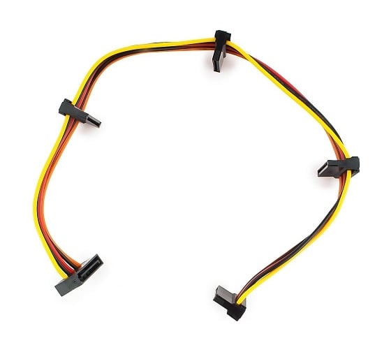 Кабель-разветвитель питания SATA, Cablexpert 15pin(M) / 4x15pin(F), медн.проводник, 40см, пакет, CC-SATAMF-03