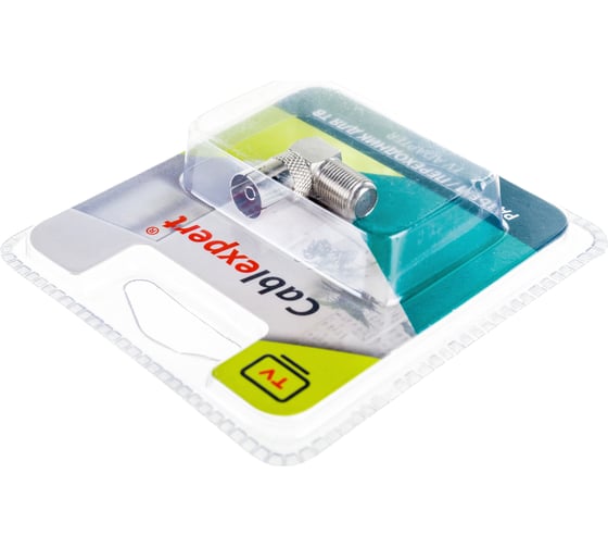 Переходник Cablexpert, F/TV, 90 градусов, блистер, APL-FTVF-02