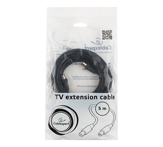 Телевизионный кабель Cablexpert, Coaxial, M/F, 5м, CCV-515-5M