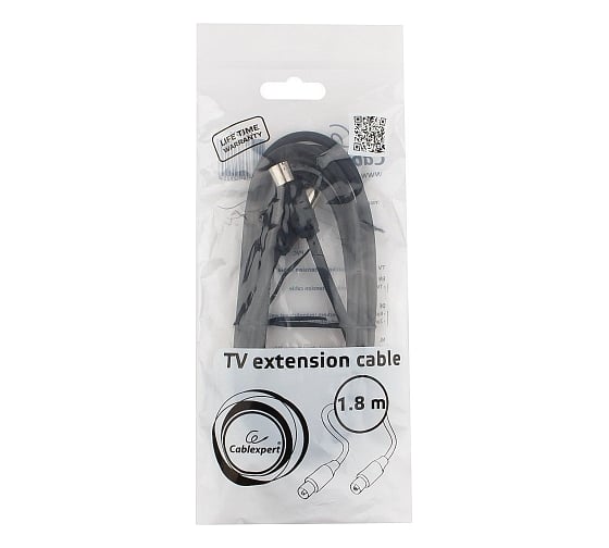 Телевизионный кабель Cablexpert, Coaxial, M/F, 1.8м, CCV-515