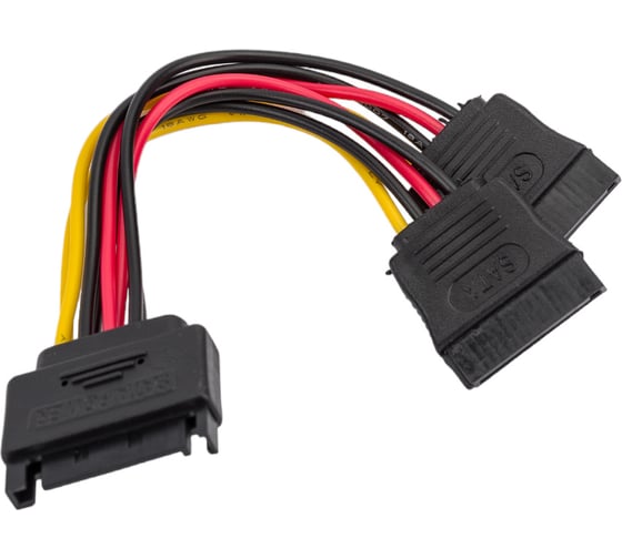 Кабель питания Cablexpert SATA 15pin /2x15pin, на 2 SATA устройства, 15см CC-SATAM2F-01