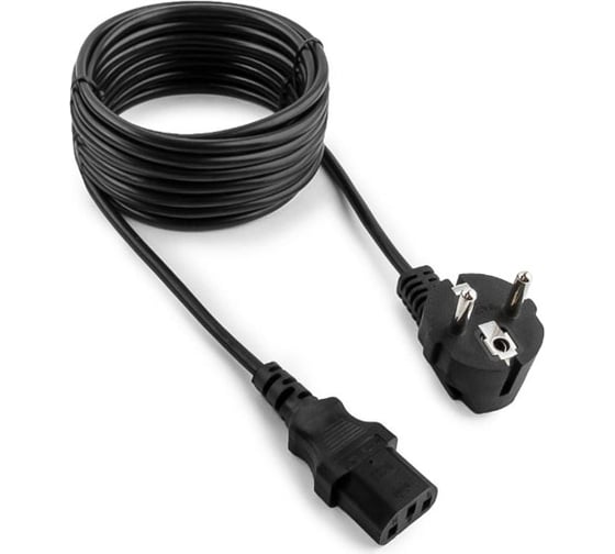 Кабель питания Cablexpert Schuko-C13, 4.5м, 6А, черный, с заземлением PC-186-15 1