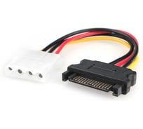 Кабель питания Cablexpert SATA 15см, sata 15pin/molex 4pin, медн.проводник, пакет, CC-SATA-PS-M