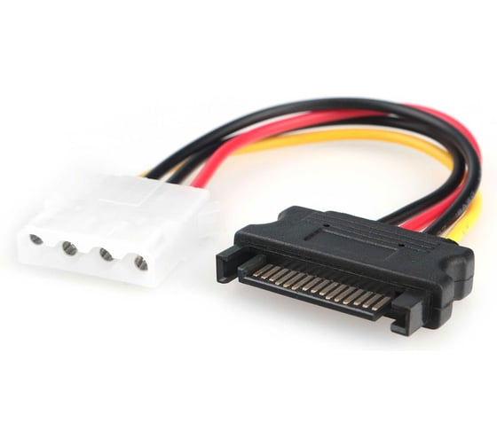 Кабель питания Cablexpert SATA 15см, sata 15pin/molex 4pin, медн.проводник, пакет, CC-SATA-PS-M