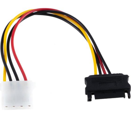 Кабель питания Cablexpert SATA 15см, sata 15pin/molex 4pin, медн.проводник, пакет, CC-SATA-PS-M