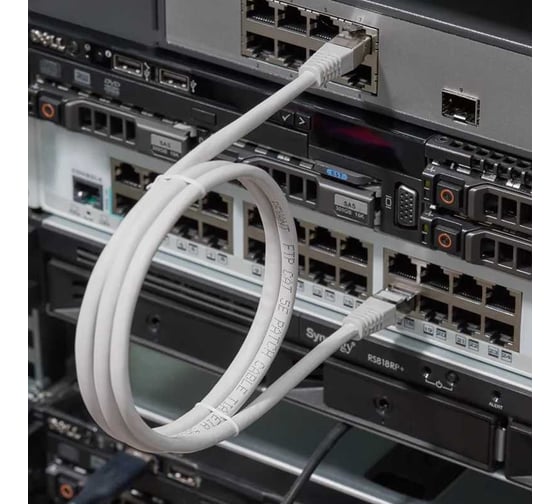Патч-корд REXANT FTP категория 5e LSZH, длина 1 метр, экранированный, серый 18-8002-1