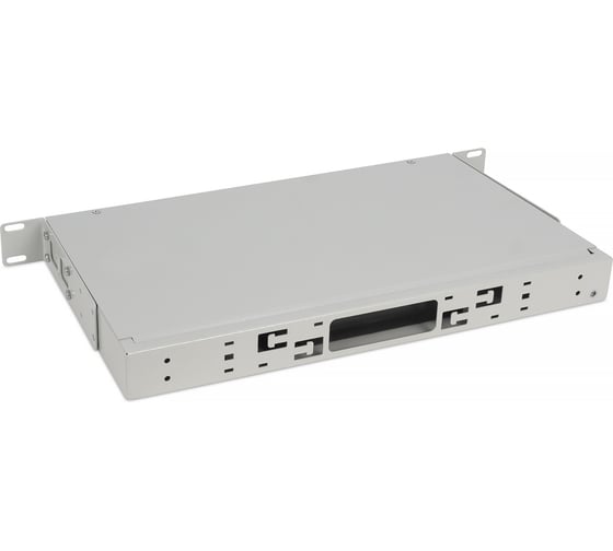 Кросс бокс оптический Cabeus 19" 1U на 3 адаптерные панели, цвет серый FO-CS-19-3FP-GY