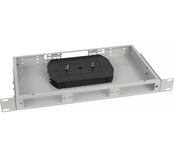 Кросс бокс оптический Cabeus 19" 1U на 3 адаптерные панели, цвет серый FO-CS-19-3FP-GY