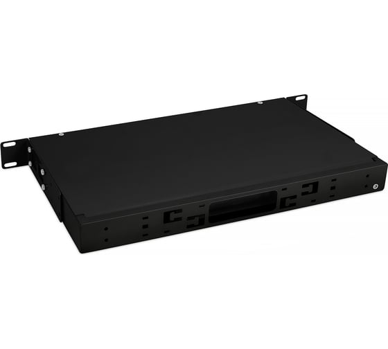 Кросс бокс оптический Cabeus 19" 1U на 3 адаптерные панели, цвет черный FO-CS-19-3FP-BK