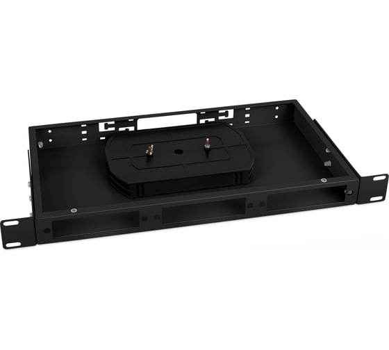 Кросс бокс оптический Cabeus 19" 1U на 3 адаптерные панели, цвет черный FO-CS-19-3FP-BK