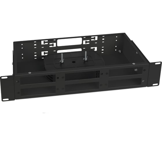 Кросс бокс оптический Cabeus 19" 2U на 6 адаптерных панелей, цвет черный FO-CS-19-6FP-BK