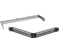 Угловая модульная патч-панель Cabeus 19", 48 портов, 1U, для экранированных модулей, с задним кабельным организатором (без модулей) PLBHD-48-CON-SH