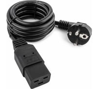 Кабель питания Cablexpert, 1.8 м, Schuko-С19, 16 А, черный, с заземлением, PC-186-C19