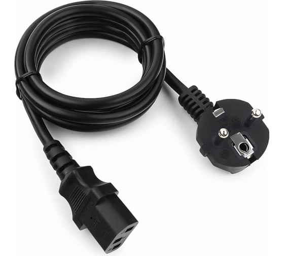 Кабель питания Cablexpert, 1.8 м, Schuko- C13, 3x1 кв.мм, черный, с заземлением, пакет, PC-186-1-1.8M 1