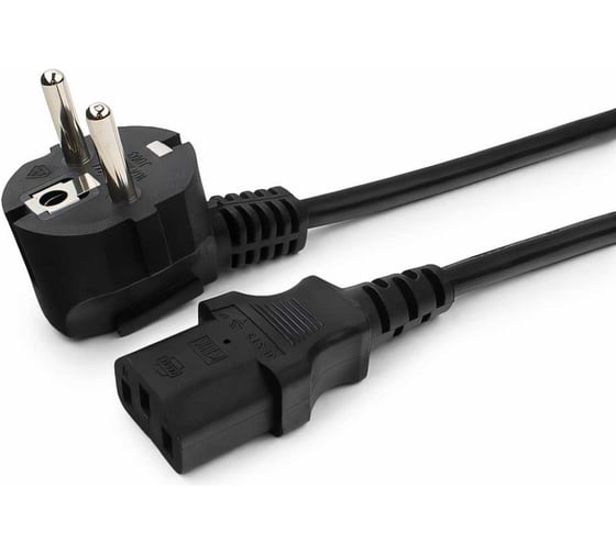Кабель питания Cablexpert, 1.8 м, Schuko- C13, 3x1 кв.мм, черный, с заземлением, пакет, PC-186-1-1.8M