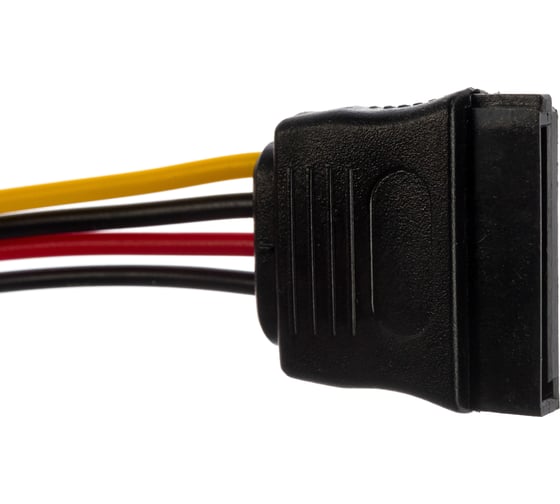 Кабель питания Cablexpert, SATA, 30 см, molex 4pin/2x sata15pin, на 2 устройства, пакет, CC-SATA-PSY-0.3M