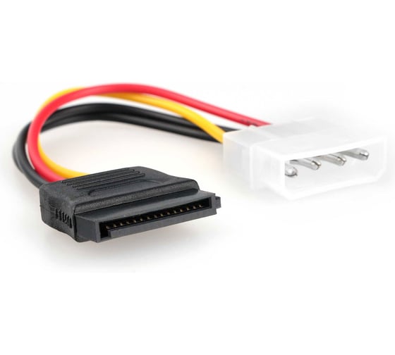 Кабель питания Cablexpert SATA, 15см, molex, 4pin/sata 15pin, медн.проводник, пакет, CC-SATA-PS 1