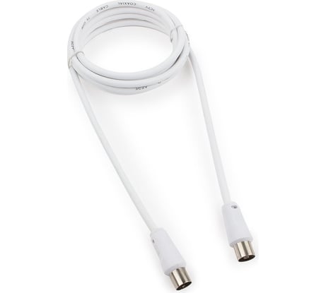 Телевизионный кабель Cablexpert Coaxial M/F 1.8 м белый CCV-515-W