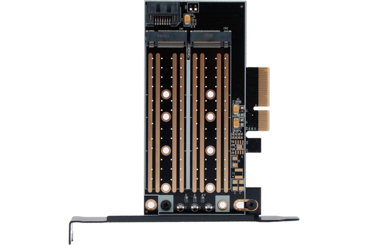 Адаптер Gembird для двух SSD M.2 (NVMe+SATA) в разъем PCI-e, коробка ...