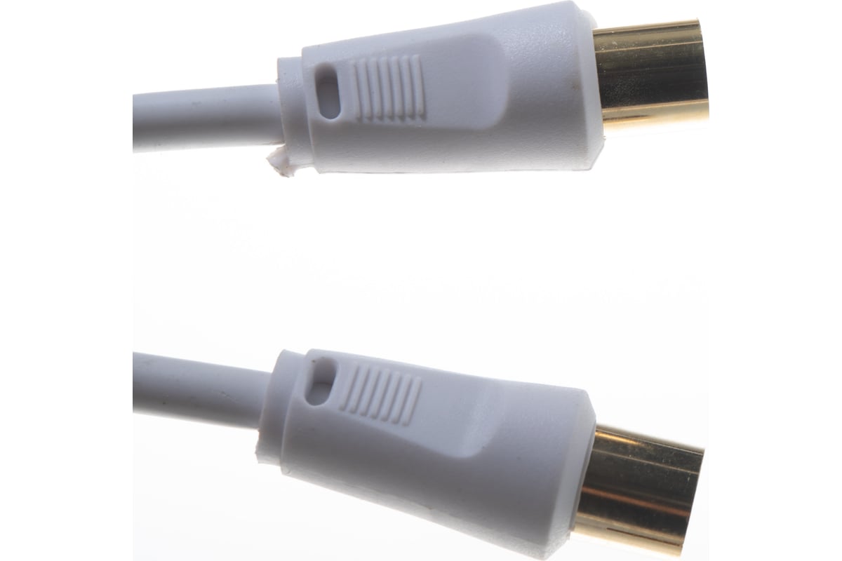 Шнур REXANT ТВ гнездо - ТВ штекер, длина 1,5 метра, белый 18-0002 ...