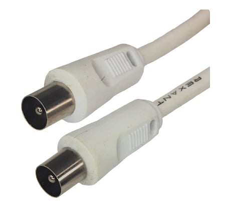 Шнур REXANT ТВ штекер - ТВ штекер, длина 1,5 метра, белый 18-0102