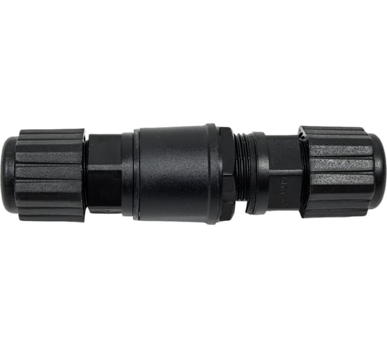 Кабельный коннектор RJ45-RJ45 TWIST cat.5e/6, герметичный (IP67), цанг зажимы экранированный чёрный TWCS-STP67-OUTDOOR