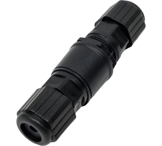 Кабельный коннектор RJ45-RJ45 TWIST cat.5e/6, герметичный (IP67), цанг зажимы экранированный чёрный TWCS-STP67-OUTDOOR
