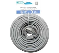 Патч-корд комбинированный OXION с кабелем питанием 15 м, серый, OX-PCPS15M-GR