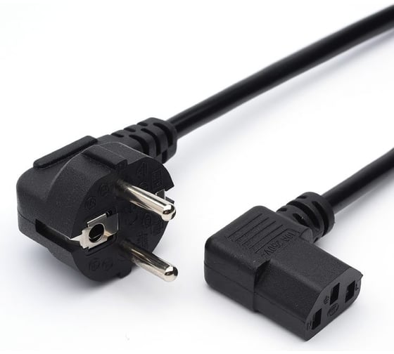 Кабель питания евровилка GoPower-C13 (f) 1.8м ПВХ 0.75мм угловой черный 00-00024536