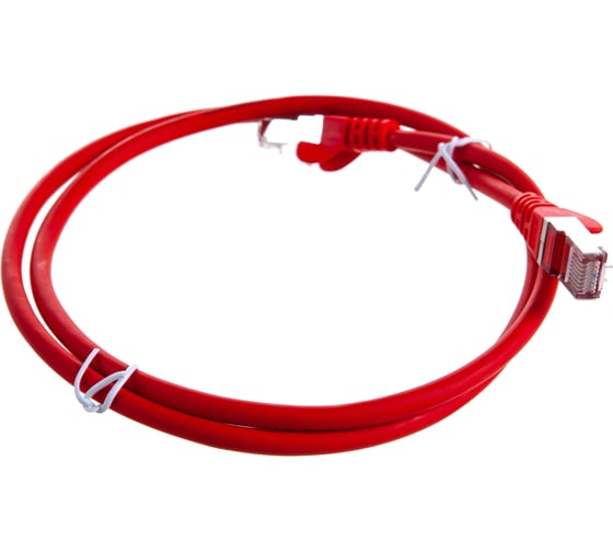 Патч-корд LANMASTER RJ45 - RJ45, 4 пары, FTP, категория 5е, 1 м, красный, LSZH, LAN-PC45/S5E-1.0-RD