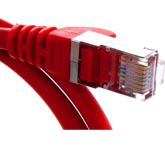 Патч-корд LANMASTER RJ45 - RJ45, 4 пары, FTP, категория 5е, 1 м, красный, LSZH, LAN-PC45/S5E-1.0-RD