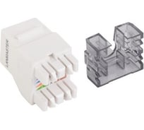 Модуль Keystone RJ45 LANMASTER кат.6A, UTP, 180 градусов, белый LAN-OK45U6A/180Z-WH