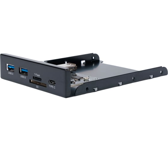 Планка Gembird USB 3.0 на переднюю панель 3.5", 2 порта USB и порт Type-C, SD+TF, коробка, FP3.5-USB3-2A1C-CR