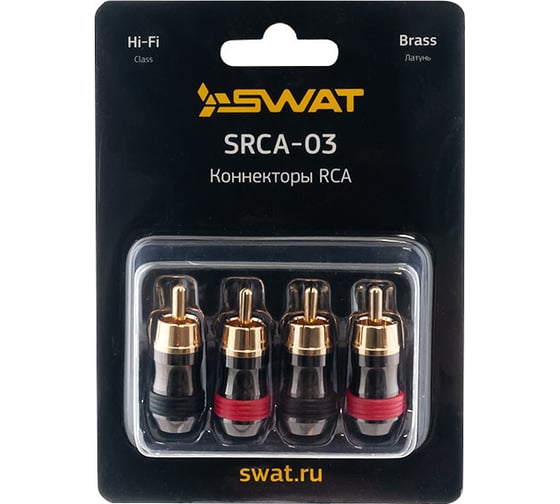 Коннектор SWAT RCA никель, упак 4 штуки , SWAT SRCA-03 1